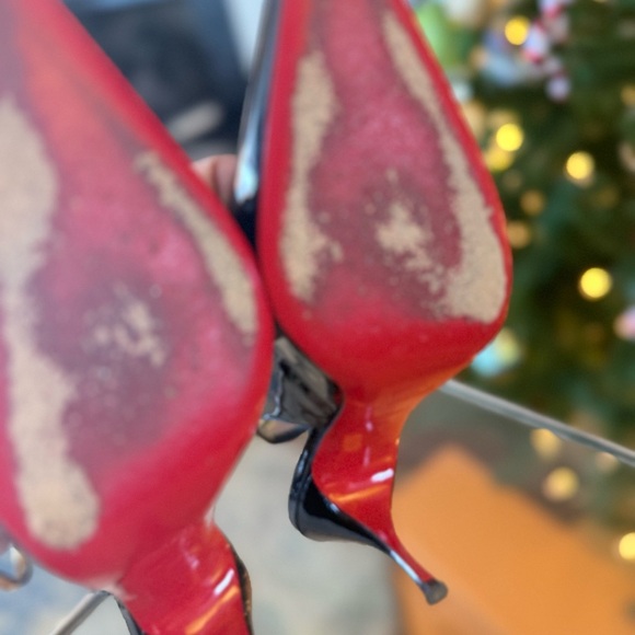 Christian Louboutin Black Patent Slingback Heels - Picture 4 of 9